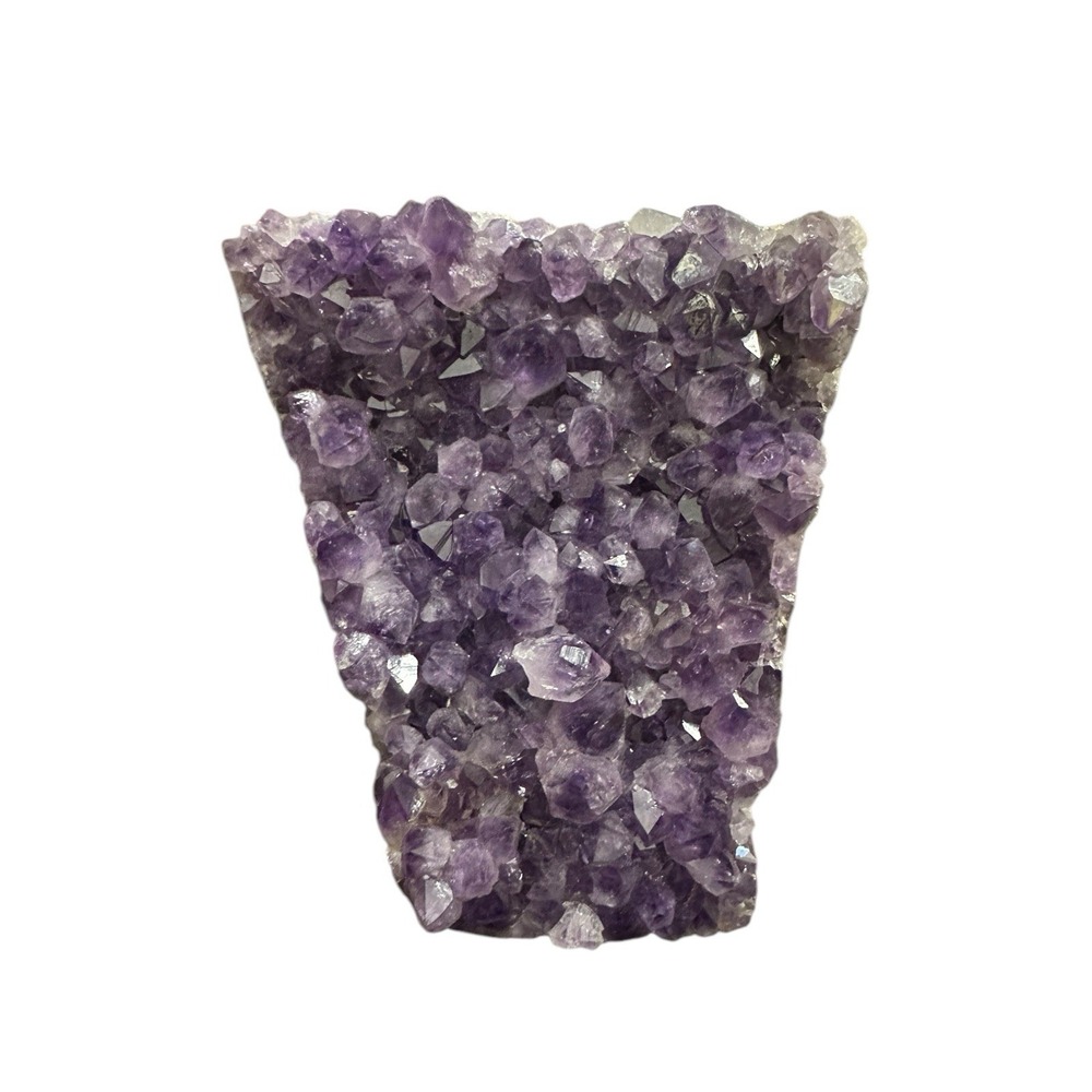 Purple Amethyst Vug Crystal Cluster Polished Custom‎ Made Wood Stand Quartz